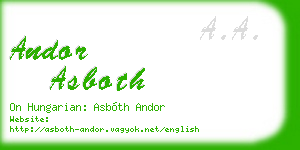 andor asboth business card
